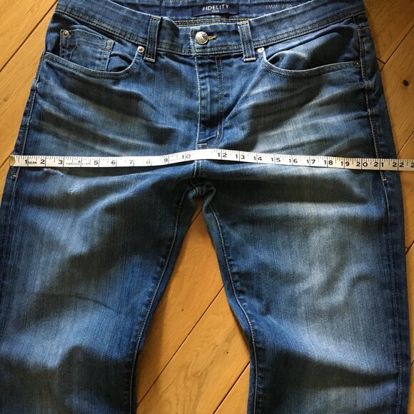 Fidelity Jimmy Helios Blue Denim Square Pocket Straight Leg Jeans - Picture 13 of 16